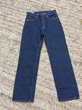 GAP womens Dark Blue 90s loose high-rise straight leg jeans size 6R/28